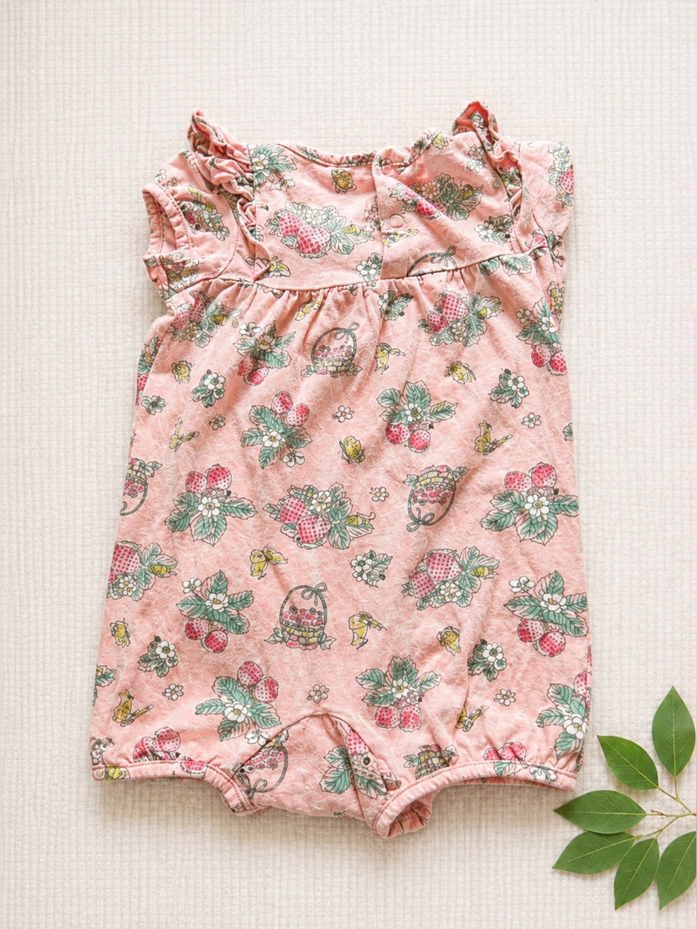 🍓 Carhartt Pink Strawberry Romper — 24M